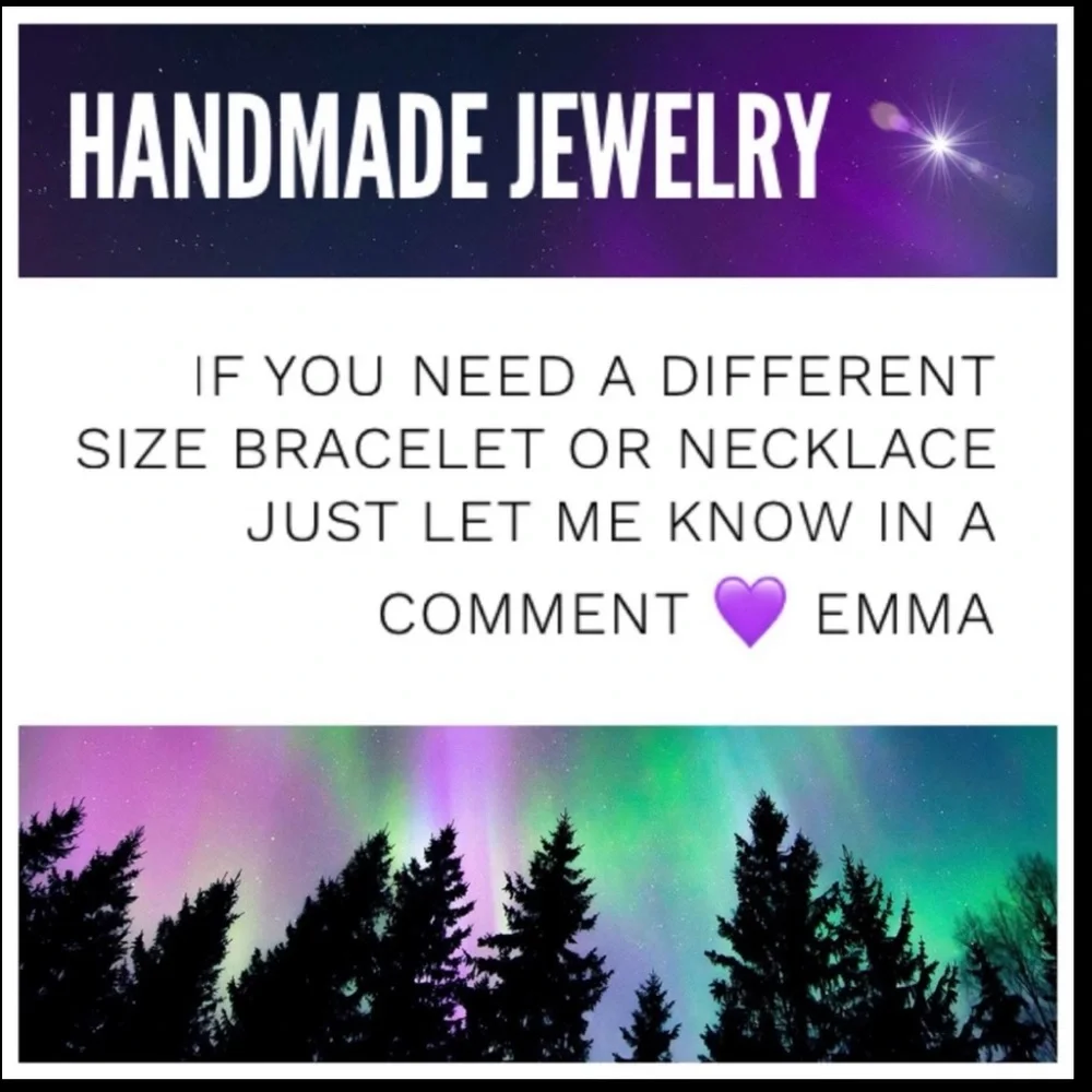 Set ! Moon stars iridescent black green beads necklace + matching earrings boho - Picture 4 of 12